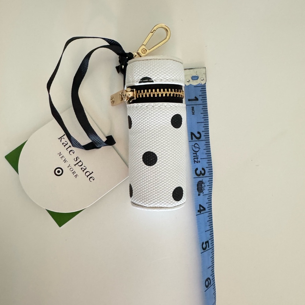 Kate Spade x Target Polka Dot Lipstick Bag Charm Keychain Pouch NWT - Picture 5 of 5